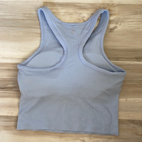 ❤️ Lululemon Ebb to Street RB Crop Tank Blue Linen Size 6 NWT - Picture 9 of 11